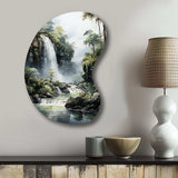 Dominican Whispering Waterfalls II - Asymmetric Metal Wall Art