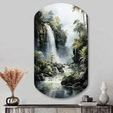 Dominican Whispering Waterfalls II - Asymmetric Metal Wall Art