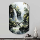 Dominican Whispering Waterfalls II - Asymmetric Metal Wall Art