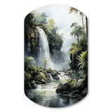 Dominican Whispering Waterfalls II - Asymmetric Metal Wall Art