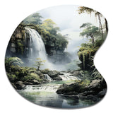 Dominican Whispering Waterfalls II - Asymmetric Metal Wall Art