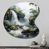 Dominican Whispering Waterfalls II - Asymmetric Metal Wall Art