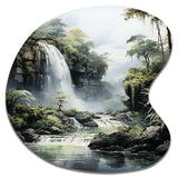 Dominican Whispering Waterfalls II - Asymmetric Metal Wall Art