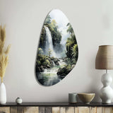 Dominican Whispering Waterfalls II - Asymmetric Metal Wall Art