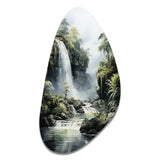 Dominican Whispering Waterfalls II - Asymmetric Metal Wall Art