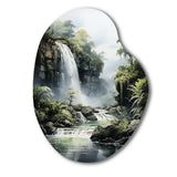 Dominican Whispering Waterfalls II - Asymmetric Metal Wall Art