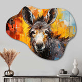 Grey Donkey Gentle Companion Collage - Asymmetric Metal Wall Art