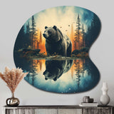 Double Exposure Bear Lensflare I - Asymmetric Metal Wall Art