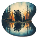 Double Exposure Bear Lensflare I - Asymmetric Metal Wall Art