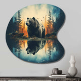 Double Exposure Bear Lensflare I - Asymmetric Metal Wall Art