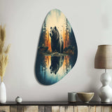 Double Exposure Bear Lensflare I - Asymmetric Metal Wall Art