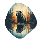 Double Exposure Bear Lensflare I - Asymmetric Metal Wall Art