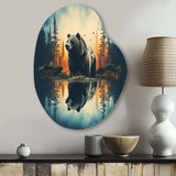 Double Exposure Bear Lensflare I - Asymmetric Metal Wall Art