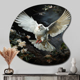 White Dove Messenger Of Peace - Asymmetric Metal Wall Art