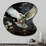 White Dove Messenger Of Peace - Asymmetric Metal Wall Art