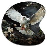 White Dove Messenger Of Peace - Asymmetric Metal Wall Art