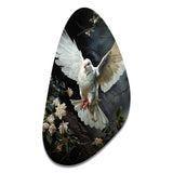 White Dove Messenger Of Peace - Asymmetric Metal Wall Art