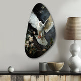 White Dove Messenger Of Peace - Asymmetric Metal Wall Art