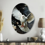 White Dove Messenger Of Peace - Asymmetric Metal Wall Art