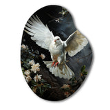 White Dove Messenger Of Peace - Asymmetric Metal Wall Art