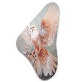 Pink Dove Winged Messenger - Asymmetric Metal Wall Art