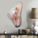 Pink Dove Winged Messenger - Asymmetric Metal Wall Art