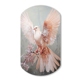 Pink Dove Winged Messenger - Asymmetric Metal Wall Art