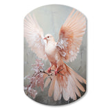 Pink Dove Winged Messenger - Asymmetric Metal Wall Art