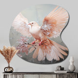 Pink Dove Winged Messenger - Asymmetric Metal Wall Art