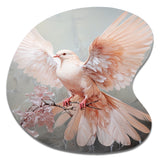 Pink Dove Winged Messenger - Asymmetric Metal Wall Art