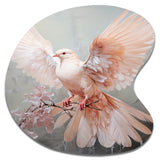 Pink Dove Winged Messenger - Asymmetric Metal Wall Art