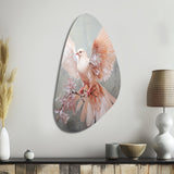 Pink Dove Winged Messenger - Asymmetric Metal Wall Art