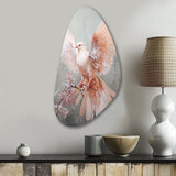 Pink Dove Winged Messenger - Asymmetric Metal Wall Art