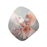 Pink Dove Winged Messenger - Asymmetric Metal Wall Art