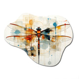 Teak Dragonfly Ethereal Flight Geometric - Asymmetric Metal Wall Art