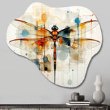 Teak Dragonfly Ethereal Flight Geometric - Asymmetric Metal Wall Art