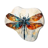 Orange Dragonfly Insects Flight Geometric I - Asymmetric Metal Wall Art