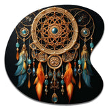 Gold Dream Catcher Intricate Visions - Asymmetric Metal Wall Art