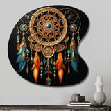 Gold Dream Catcher Intricate Visions - Asymmetric Metal Wall Art