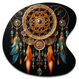 Gold Dream Catcher Intricate Visions - Asymmetric Metal Wall Art