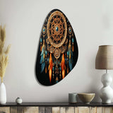 Gold Dream Catcher Intricate Visions - Asymmetric Metal Wall Art