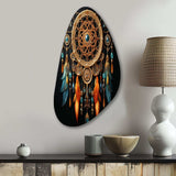 Gold Dream Catcher Intricate Visions - Asymmetric Metal Wall Art