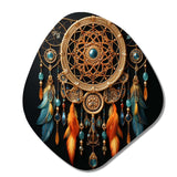 Gold Dream Catcher Intricate Visions - Asymmetric Metal Wall Art