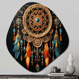 Gold Dream Catcher Intricate Visions - Asymmetric Metal Wall Art