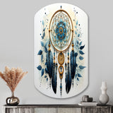 Blue Dream Catcher Minimalist Serenity I - Asymmetric Metal Wall Art