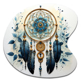 Blue Dream Catcher Minimalist Serenity I - Asymmetric Metal Wall Art