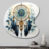 Blue Dream Catcher Minimalist Serenity I - Asymmetric Metal Wall Art