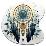 Blue Dream Catcher Minimalist Serenity I - Asymmetric Metal Wall Art