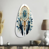 Blue Dream Catcher Minimalist Serenity I - Asymmetric Metal Wall Art