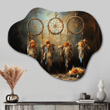 Beige Dream Catcher Rustic Charm I - Asymmetric Metal Wall Art